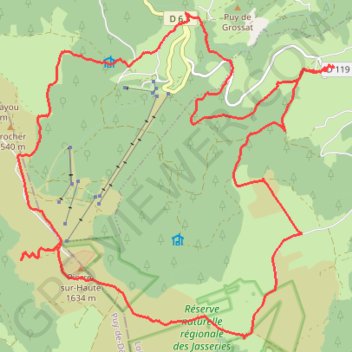 Les Champas Pierre-sur-Haute GPS track, route, trail