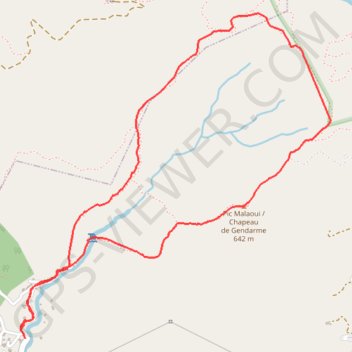 Pic malaoui avec raccourci GPS track, route, trail