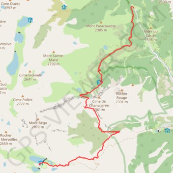 Refuge des Merveilles - Fontanalba - Castérino GPS track, route, trail