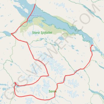 Sarek GPS track, route, trail