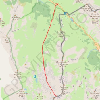 Larche Pas Enchastraye GPS track, route, trail