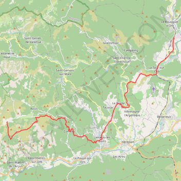 GR07 Le Bousquet Orb Douch GPS track, route, trail