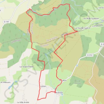 Vallées et bois du Rauco - Campénéac GPS track, route, trail