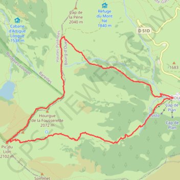 Bourd oeuil pic de lion GPS track, route, trail