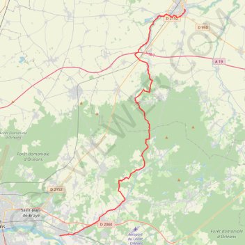 GR32 De Pithiviers à Chécy (Loiret) GPS track, route, trail