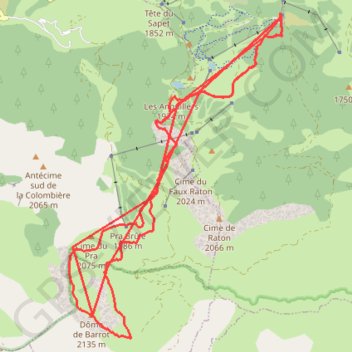 Dome de Barrot - non corrigé GPS track, route, trail
