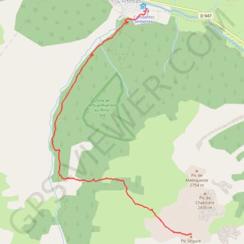 Pic de Ségure GPS track, route, trail