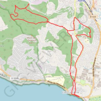 La Maunière - l'Almanarre - HYERES - 83 GPS track, route, trail