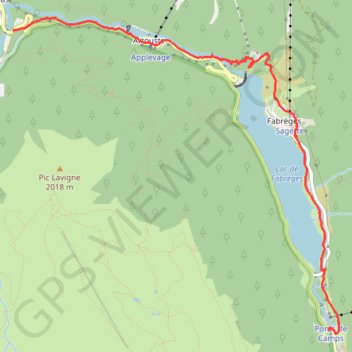 GR 108 de Gabas au pont de camps de Fabrèges GPS track, route, trail