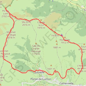 Pic du Lion - Montagne d'Espiau GPS track, route, trail