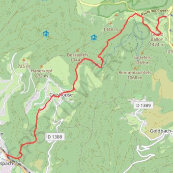 De Saint Amarin au grand ballon GPS track, route, trail