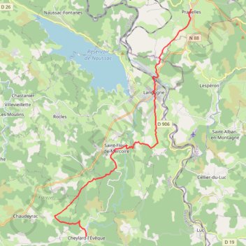 GR70 Etape 4 Pradelles Cheylard 21 km GPS track, route, trail