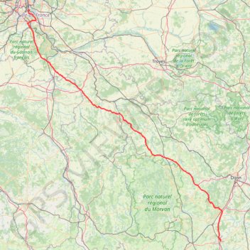 Itinéraire de Crosne à Chalon-sur-Saône GPS track, route, trail