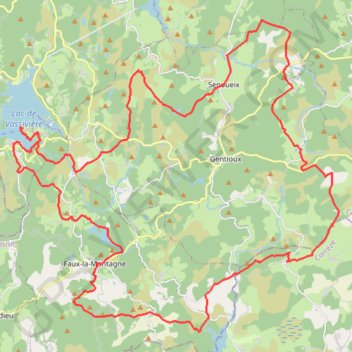 Le lac de Vassivière - Faux - Gentioux GPS track, route, trail