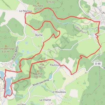 Monts de Guéret GPS track, route, trail