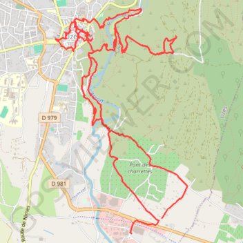 Uzès GPS track, route, trail