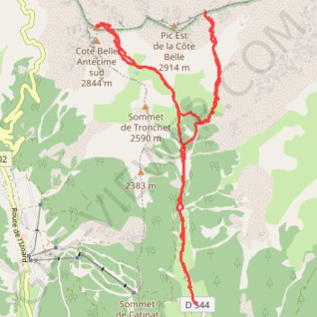 Souliers - Côte Belle GPS track, route, trail