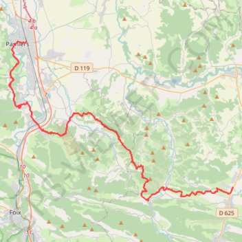 VTT Pamiers varilhes Laroque d'Olmes étape 4 GPS track, route, trail