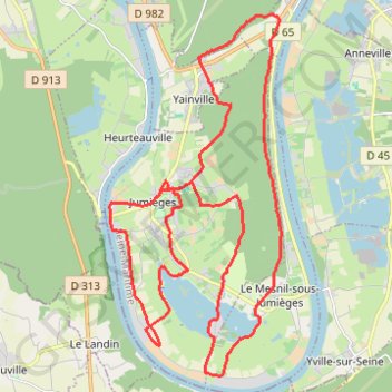 Rando Autour de Jumièges GPS track, route, trail