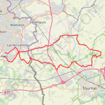 Lille Mont Saint-Aubert GPS track, route, trail