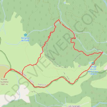 Pointe feuillette en boucle par la vire de la Montagne de Paille (Dévoluy) GPS track, route, trail