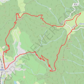 Le Trehkopf par le Uhufels et le Gommkopf GPS track, route, trail