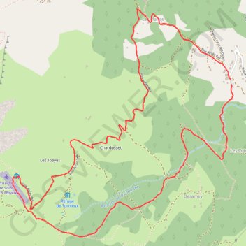Boucle Chalet de Mayères GPS track, route, trail