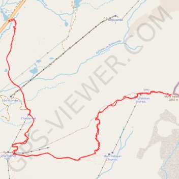 Mont Valézan depuis le col du petit Saint Bernard GPS track, route, trail