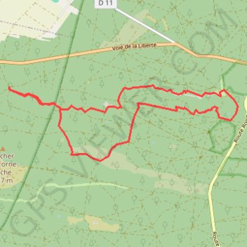 Rocher de sablons - franchard GPS track, route, trail