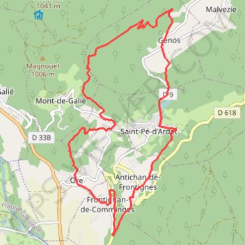 Les Frontignes - Saint-Pé-d'Ardet GPS track, route, trail