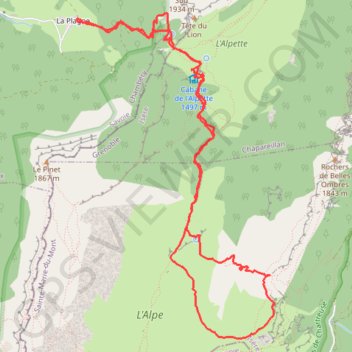 Du hameau de Barraux au col de Belles Ombres GPS track, route, trail