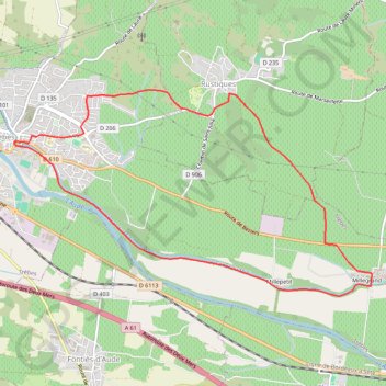 Trèbes-canal-du-midi-11,4km GPS track, route, trail