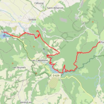 D'Arfons au Lac de Saint-Ferréol GPS track, route, trail