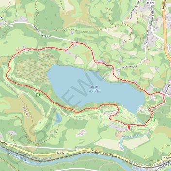 Tour du lac de Lourdes GPS track, route, trail