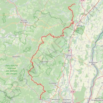 GR5 De Andlau (Bas-Rhin) à Thann (Haut-Rhin) (2020) GPS track, route, trail