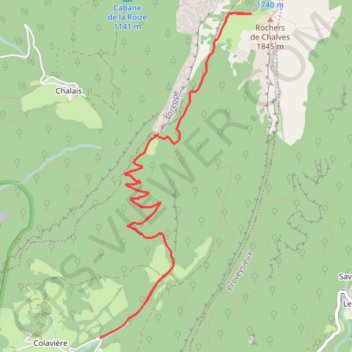 Rochers de Chalves GPS track, route, trail