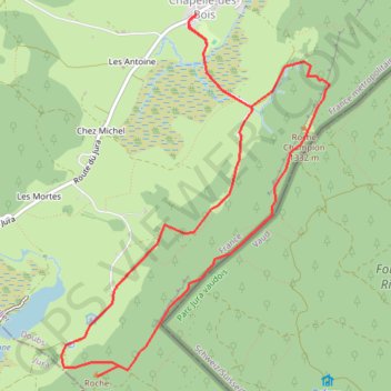 Le sentier des roches Champion et Bernard - Doubs GPS track, route, trail
