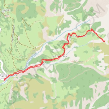 Cascade de la Pissette à Pelvoux le Sarret GPS track, route, trail
