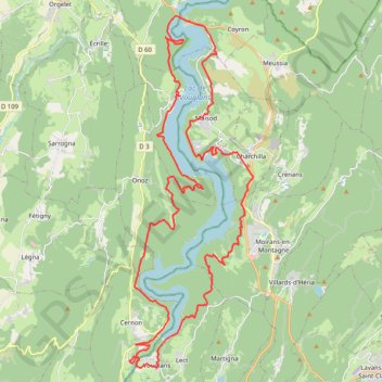 Lac de Vouglans sud - Maisod GPS track, route, trail