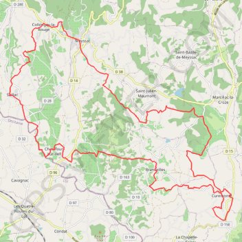 Circuit n°5 : GR de Pays du Midi Corrézien - Boucle de Curemonte GPS track, route, trail