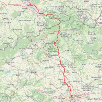 Trasa z Prague (Praha) do Dresden Albertplatz GPS track, route, trail