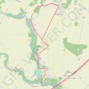 La Balade du Moulin de Roudon à Huisseau-sur-Mauves GPS track, route, trail