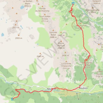 Tour du Mont Thabor, j2, de I Re Magi au refuge Buffère GPS track, route, trail