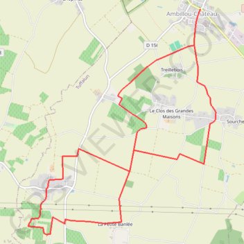 La Grézille Hilay - Ambillou-Château GPS track, route, trail