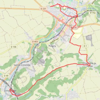 Les remparts de Provins GPS track, route, trail