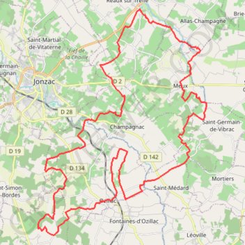 VTT 46km Champagnac - Ozillac - Meux-16562851 GPS track, route, trail