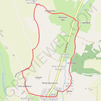Saint-Maurin / Saint-Pierre-del-Pech, la balade de l'abbaye - Pays de l'Agenais GPS track, route, trail