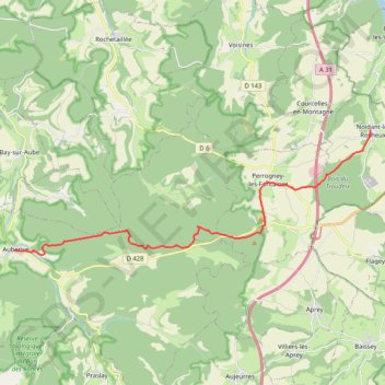 Sentier Vosges-Pyrénées - De Noidant-le-Rocheux à Auberive GPS track, route, trail