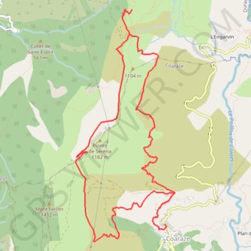 Rocca Sparviera au départ de Coaraze GPS track, route, trail
