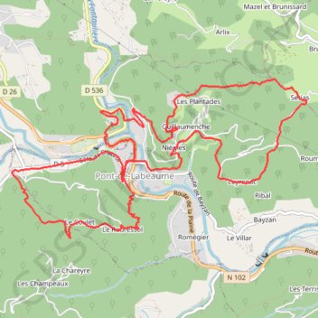 Pont-de-Labeaume GPS track, route, trail
